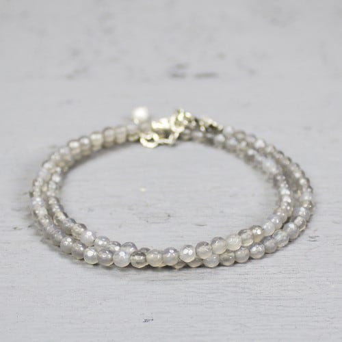 Ketting Zilver Grijze Agaat