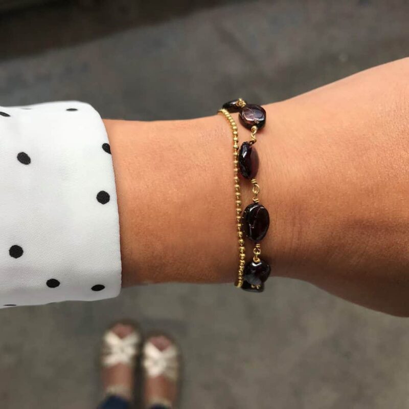 Armband Glow Granaat Goud - Afbeelding 3