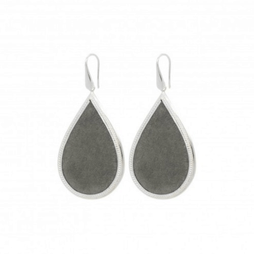 Oorbellen Little Tears of Joy Grey Suède