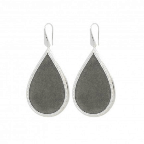 Oorbellen Tears of Joy Grey Suède