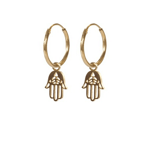Oorbellen Hamsa Hand Verguld