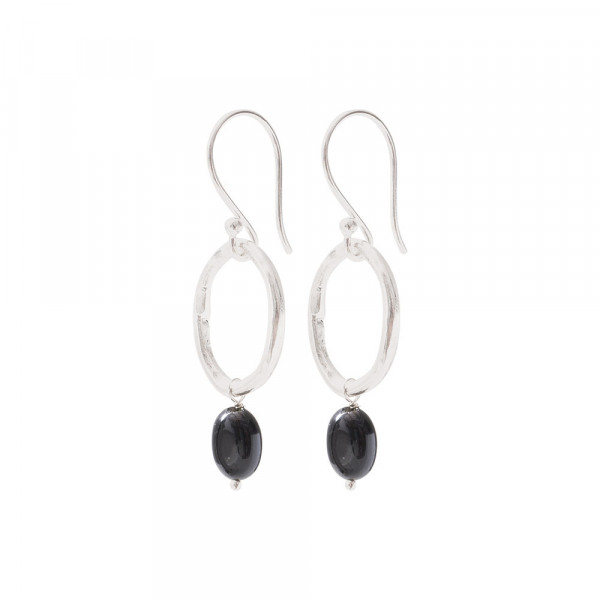 Oorbellen Graceful Zwarte Onyx Zilver