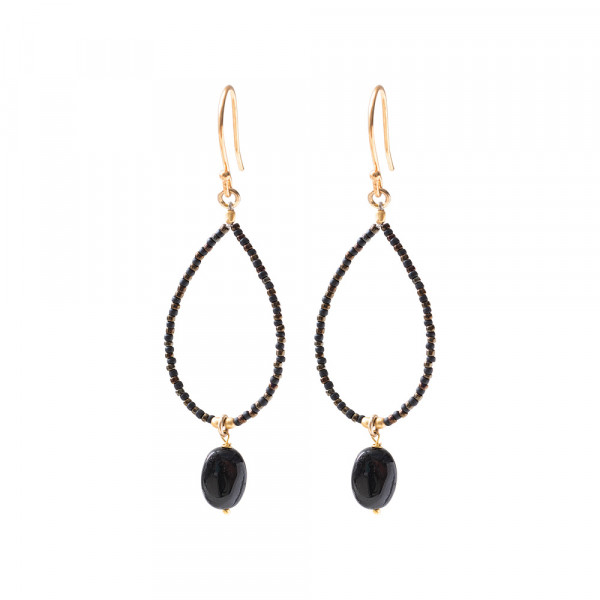 Oorbellen Magical Zwarte Onyx Goud