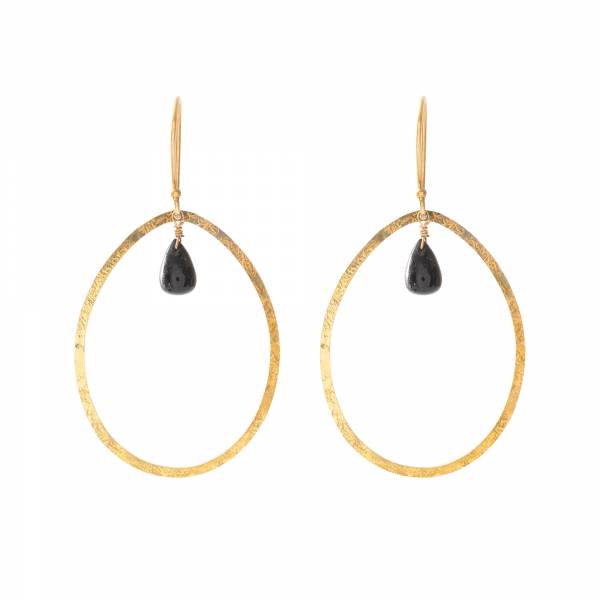 Oorbellen Ellipse Black Onyx Goud