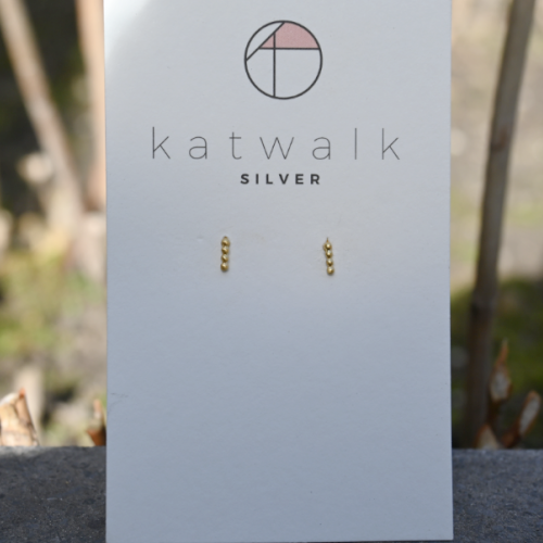 Oorstekers Dots in a Row Goldplated