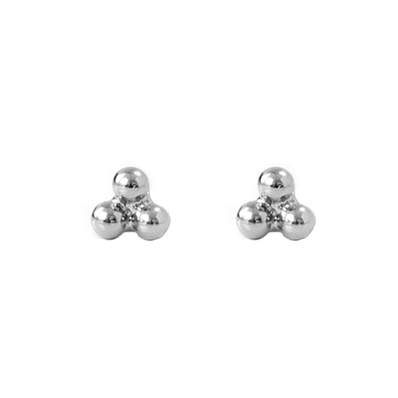 Oorknopjes Trio Dots Silver