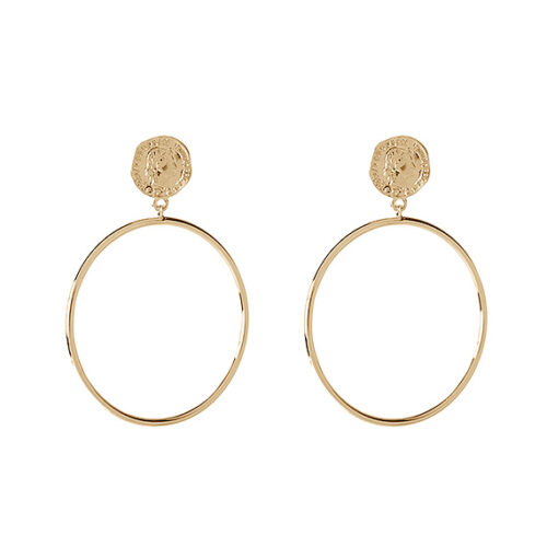 Oorbellen Coin Hoop Gold