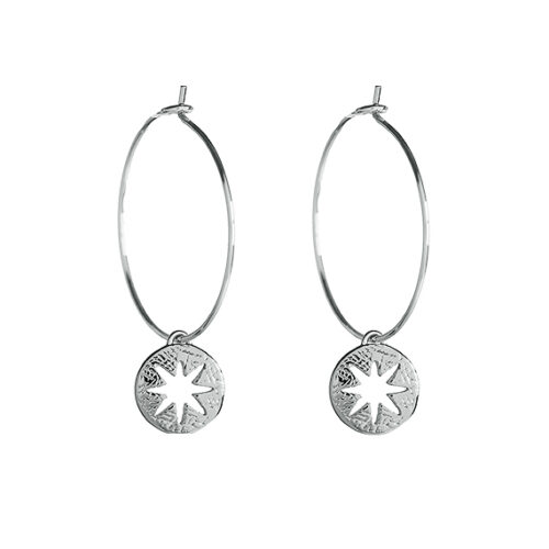 Oorbellen North Star Silver