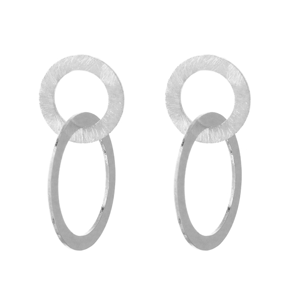 Oorbellen Big Circles Silver