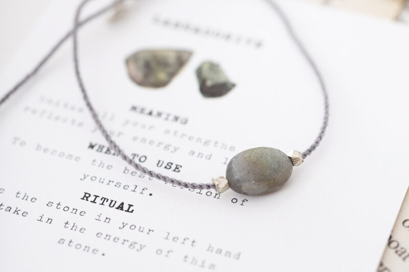 Edelsteen Kaart Labradoriet Armband - Afbeelding 3