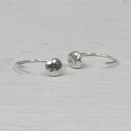 Oorstekers zilver met knop