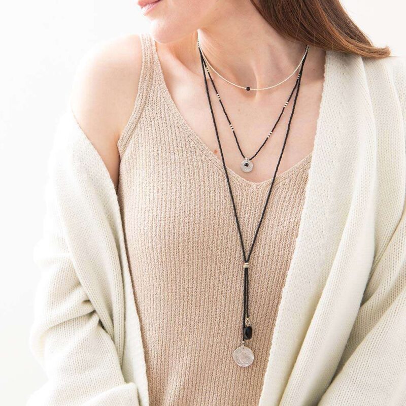 Ketting Flora Zwarte Onyx - Afbeelding 2