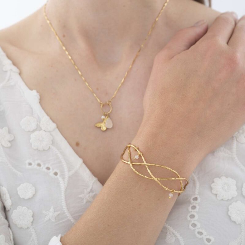 Armband Wave Rozenkwarts - Afbeelding 2