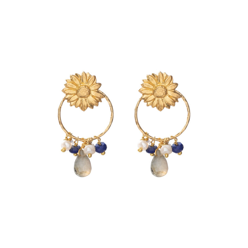 Oorbellen Euphoria Labradoriet en Lapis Lazuli