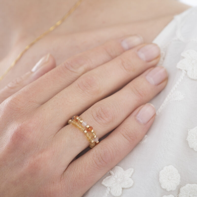 Ring Unity Rozenkwarts Citrien Carneool - Afbeelding 2