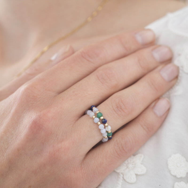 Ring Unity Lapis Lazuli, Blauwe Agaat, Aventurijn - Afbeelding 2